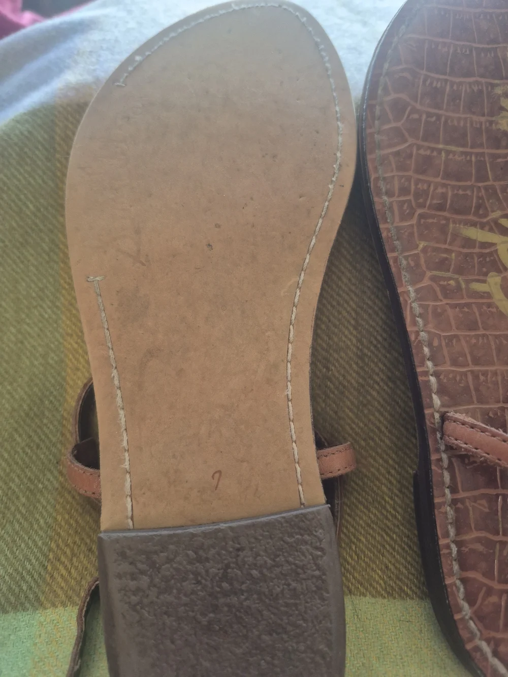 Sam Edelman Brown Leather T-Strap Sandals
